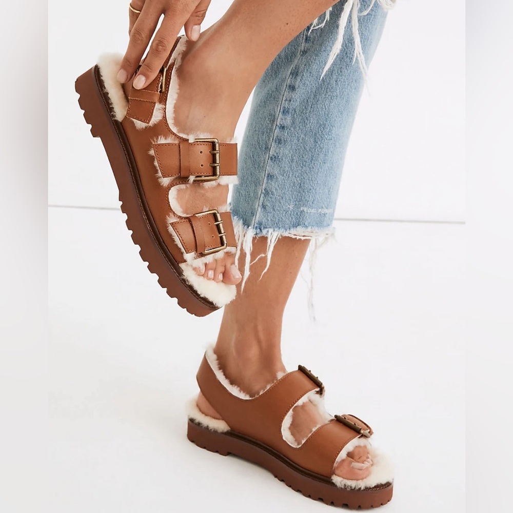 Madewell | NWOT - The Shearling Lined Madeyln Sandal - Size 8